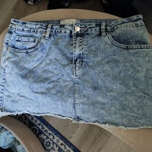 Blue Denim Mini Skirt